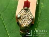 Серебряный в позолоте перстень с тамгой