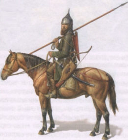 Худ. О. Фёдоров. Конный русский воин. XIV век.