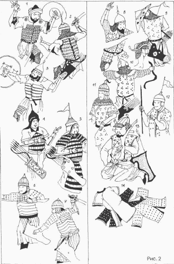 Изображения ламинарных, комбинированных (ламинарно-ламеллярных) и пластинчато-нашивных панцирей и шлемов кон. XV-XVI вв.