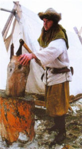 войлочная шапка с меховой опушкой