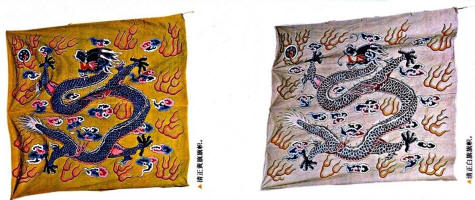 китайские знамена с драконом