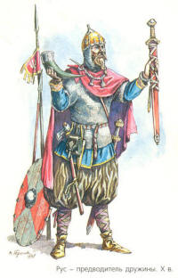 Рус - предводитель дружины с мечем