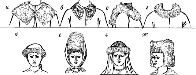 Жіночі головні убори, росія 14-17 ст