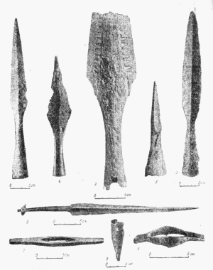 новгородские наконечники копий и кинжал
