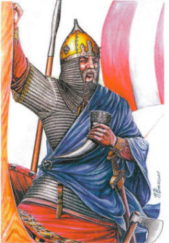 Воин в золоченом шлеме