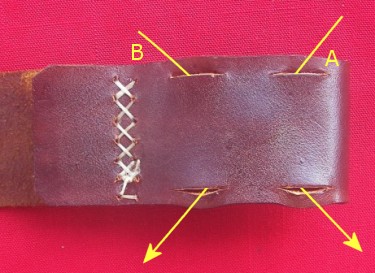 установка перевязи на ножны