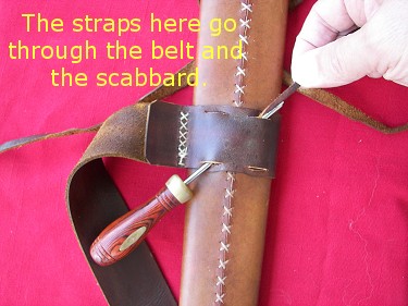 установка перевязи на ножны