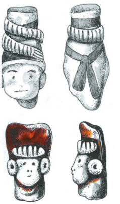 Фрагменты глиняных фигурок с изображением женских голов