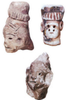 Фрагменты фигурок с изображением разновидностей женских голов. Киевщина