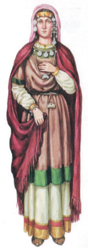 Северянка горожанка в нарядной одежде