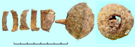 Железная булава с элементами обкладки рукояти