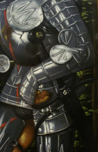 латы, наплечник, перчатки