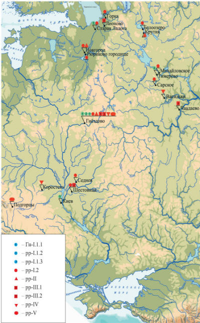 география находок наконечников ножен мечей