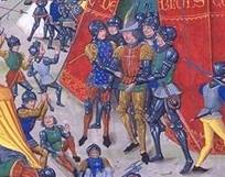 меч и баклер, средневековый рисунок, фреска, рыцарь 