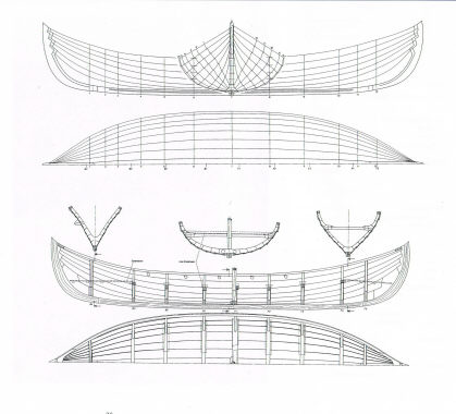 чертеж древней ладьи