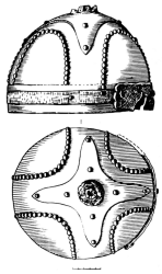 Шлем найденный в предгорьях Алатау, в округе с. Мерке Меркенского района Жамбылской области, Республика Казахстан.