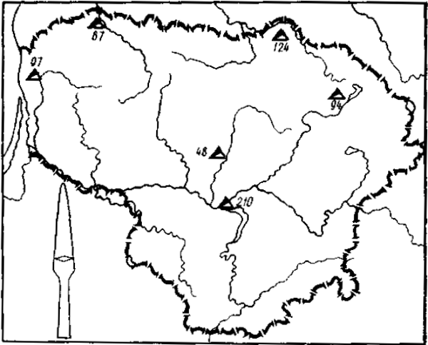 Распространение наконечников копий подтипа IB