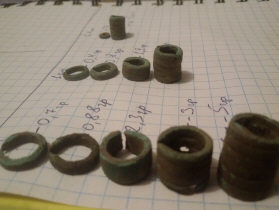 Размеры медных спиралевидных колец