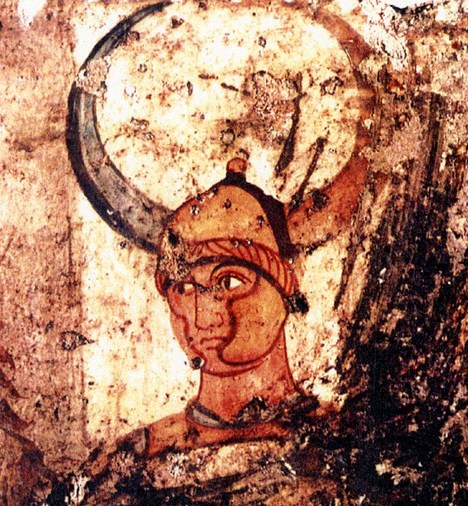 Фреска на могиле воина Нола (Nola). Рогатый шлем - это опять же тип Монтефортино C