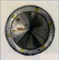 Ф.Г. Солнцев. Шлем с Деисусом. Вид сверху. Рисунок. 1830-е гг.