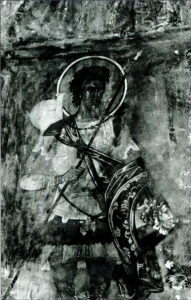 Святой Димитрий. Фреска церкви Успения на Волотовом поле в Новгороде. Фотография В.М. Федорова. 1912.