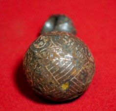 Древнерусский железный кистень инкрустированный серебром