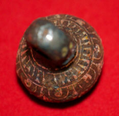 Древнерусский железный кистень инкрустированный серебром