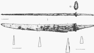 Боевой нож из грунтового погребения 78 могильника Жукова