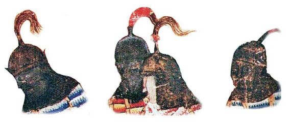 Изображения шлемов с полумаской или наносником и круговой кольчужной бармицей