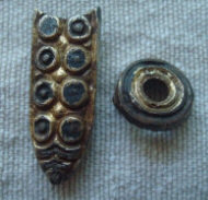 Древнерусские сбруйные наконечник ремня и бляшка