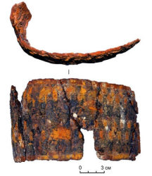 Отдельная изогнутая деталь панциря, набранная из пластин второго типа (железо)