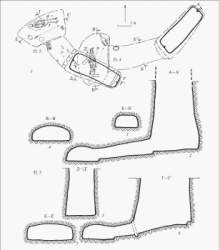 Малая Лепетиха, курган 10. План и сечения захоронений 4 и 5