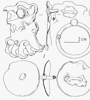 Малая Лепетиха, курган 10. Бронзовые предметы снаряжения коня по захоронению 4