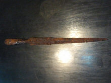 Наконечник копья тип III по А. Кирпичникову с инкрустацией на втуке