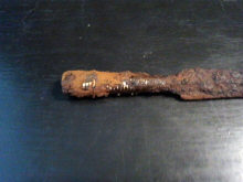 Наконечник копья тип III по А. Кирпичникову с инкрустацией на втуке