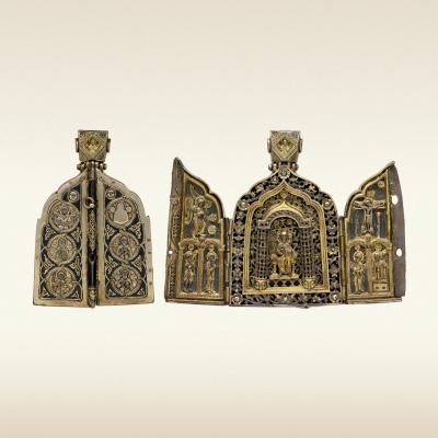 Икона-складень наперсная. 15 век