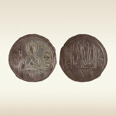 Сребреник. II тип. Начало XI века. Князь Владимир Святославич, Киев