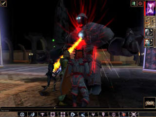 От тройной атаки мифриловый голем в замешательстве