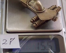 Двупластинчтая серебряная фибула с двойной пружиной