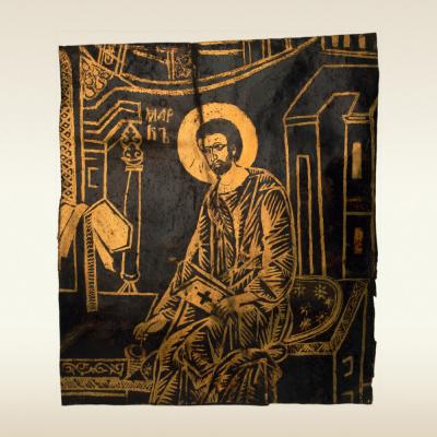 Пластина от «царских врат». Евангелист Марк, 14 век