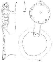 Сидорово 2000. Гончарный горн 2. План, разрез.