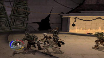 Орков можно также сталкивать в камин на заднем плане| Forgotten Realms: Demon Stone