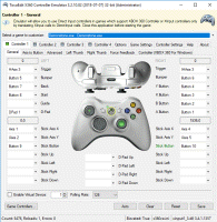 x360ce - нажатие на шляпку левого грибка (стика)