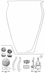 1 - Рашков III, жилище 67; 2-8 - Сучава-Шипот, постройка 2/1959.