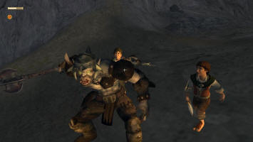 Terrible orc with mace and halflings - The Lord of the Rings: The Fellowship of the Ring game