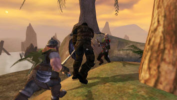 И таки Леголас получил удар ятаганом от урук-хая. Но на помошь спешит Гимли