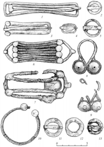 Бронзовые пряжки, застежки, сюльгамы