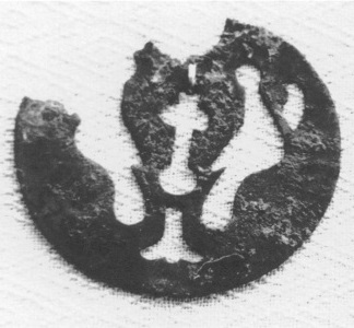 Бронзовая матрица в виде двух птиц для изготовления колтов