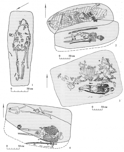 Позднекочевнические погребения с надетым на умершего оборонительным вооружением