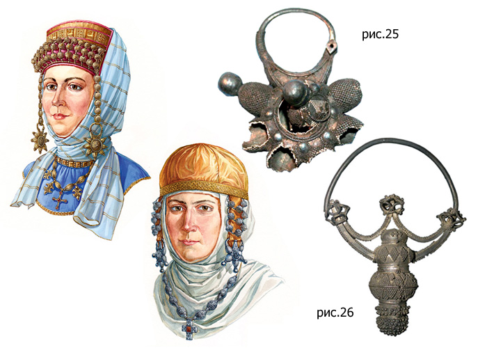 Звездчатые колты в уборе. Жилина Н.В. Русский ювелирный убор